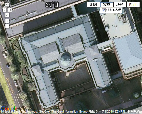 日本銀行の航空写真